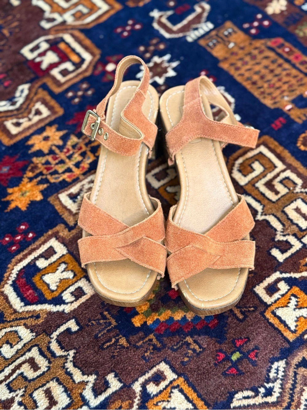 NWT Topshop Suede Slingback Sandals - Rust Orange
